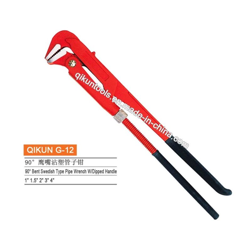 G-02 Construction Hardware Hand Tools Rubber Handle American Type Heavy Duty Pipe Wrench