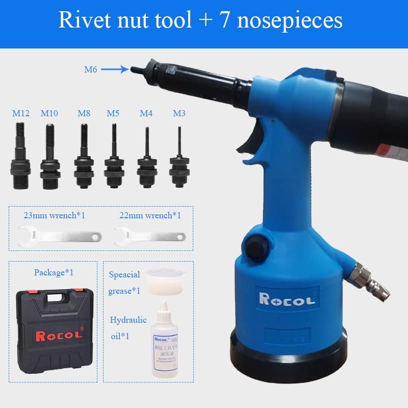 M3-M12 2000n Full Force Air Hydraulic Rivet Nut Gun