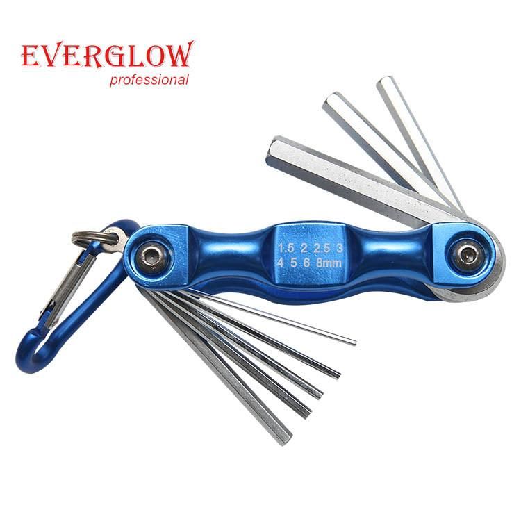 High Quality CRV 12PCS Folding Socket Hex Key Set