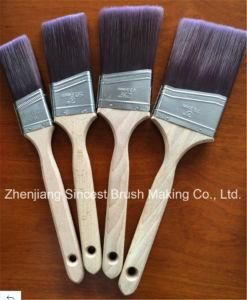 Paint Brush Tapered Solid Filament with Wooden Handle 4pk Made in China