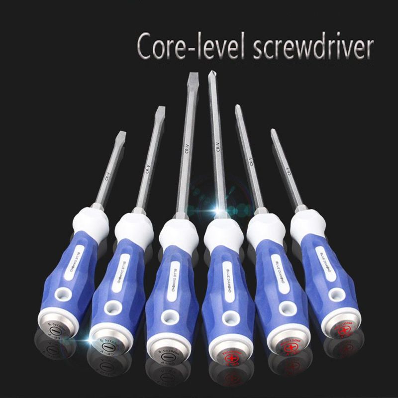 Manufacturers Supply OEM Processing Three Color Full Series of Industrial Grade Cross Slotted Screw Driver with Core Piercing Handle