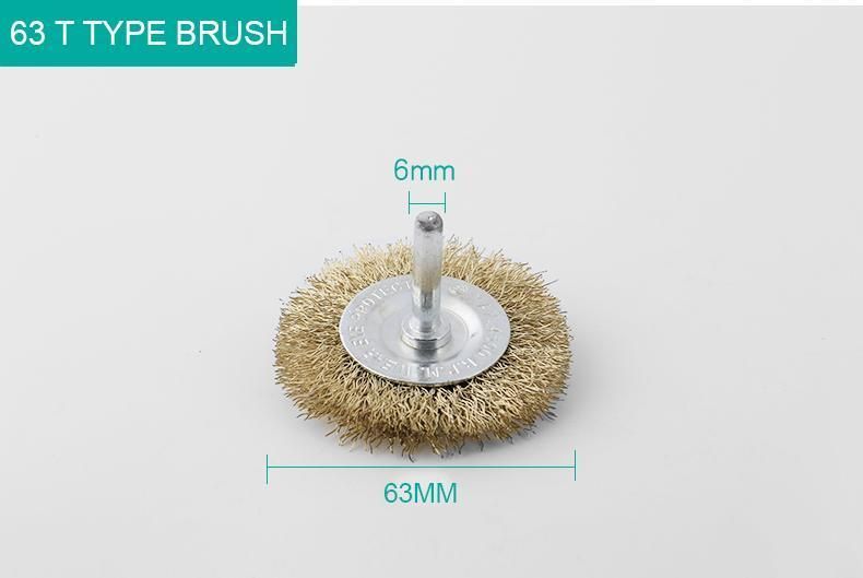 Shank Wheel Steel Wire Brush Brass Wire Bevel Cleaning Brush Steel Wire Disc Brush with Shank