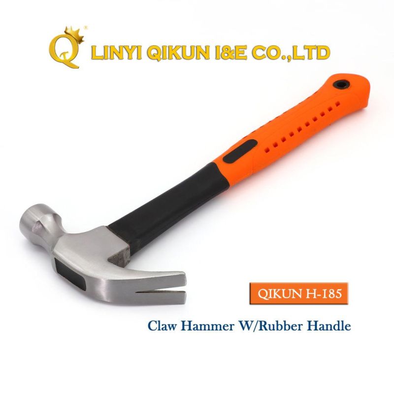 H-180 Construction Hardware Hand Tools American Straight Type Claw Hammer with Plastic Coated Handle