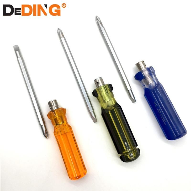 Double Head Transparent Plastic Handle Multi Screw Driver Set Mini