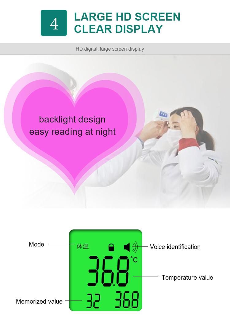 Household Electronic LED Infrared Forehead Temperature Gun No Touch Body Thermometer for Human Body