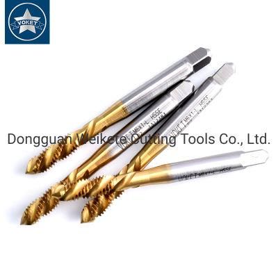 Hsse-M35 JIS Left Hand with Tin Spiral Fluted Taps Unc 4-40L 5-40L 6-32L 8-32L 10-24L 1/4 5/16 3/8 1/2 Machine Thread Screw Tap