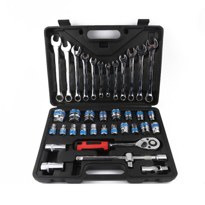 37 PCS Kit Box Set Automotive for Car with Tool Socket Spanner Auto Wrench Ratchet Sockets Sets Hand Tools