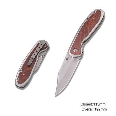 Folding Knife with Wood Handle Multi Function Tools Folding Knife