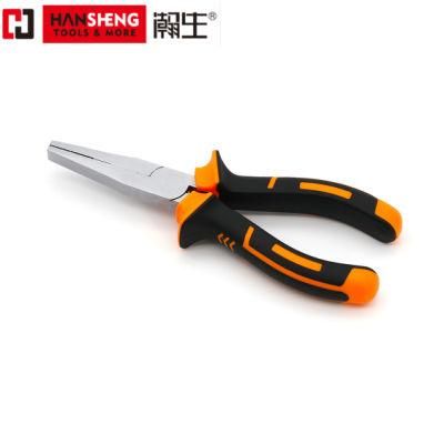 Made of Carbon Steel, Pearl-Nickel Plated, Nickel Plated PVC Handles, German Type, Pliers, Flat Nose Pliers