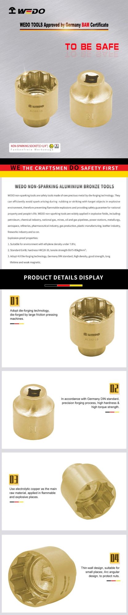 Wedo Spark-Free Socket (C=1/4")