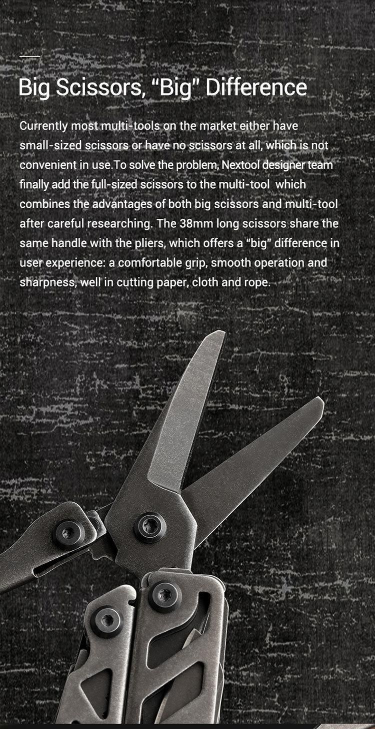 Nextool Stonewashed Multi Tool with 16 Functions Stainless Steel Pliers