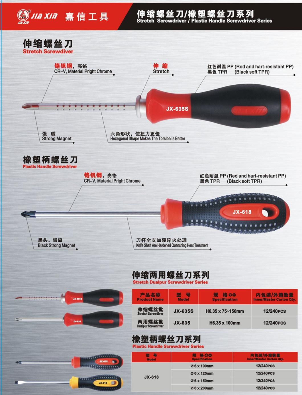 Professional Round Blade Phillips Screwdriver with TPR Soft Handle