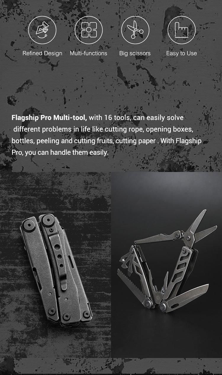 Nextool Stonewashed Multi Tool with 16 Functions Stainless Steel Pliers