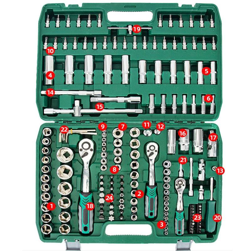 172 PC Hardware Tool Set Wholesale Socket Tools Batch Head Socket Hardware Wrench Tools Set Hand Tool Set Repair Tool Set