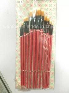 Long Wooden Handle Artist Paint Brush with Nylon Filaments Material