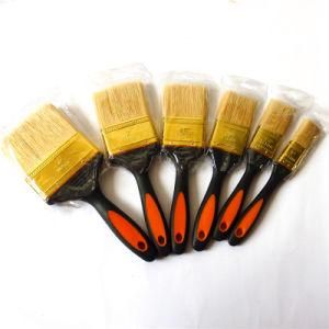 High Quality Paint Brush with Rubber Plastic Handle Mixture Bristle