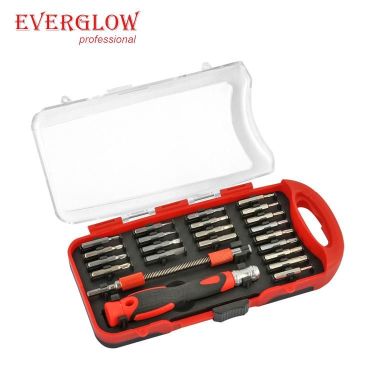 19PC Ratchet Screwdriver Set with Mini Ratchet Wrench