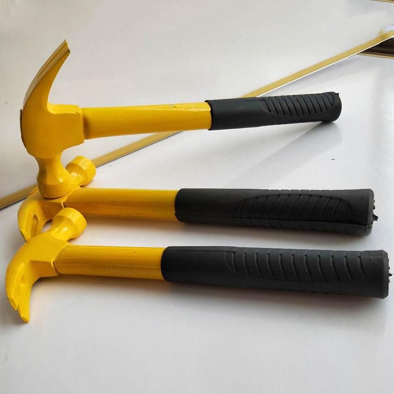 Carbon Steel Pipe Handle Claw Hammer Non-Slip Plastic Coated Decorative Tool Hammer