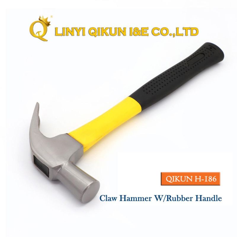 H-183 Construction Hardware Hand Tools American Straight Type Claw Hammer with Plastic Coated Handle