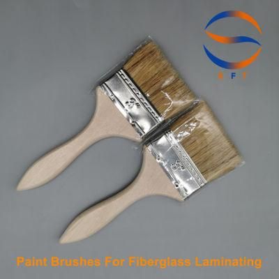 Solvent Resistant Economy Pure White Bristle Brushes for FRP Lamination