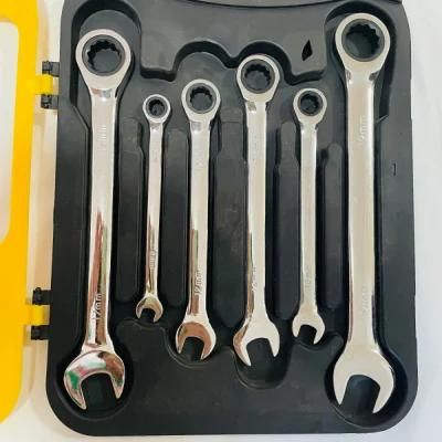 Car Repair Tool CRV Socket Set Durable Ratchet Wrench 7-Piece Combination Spanner Set