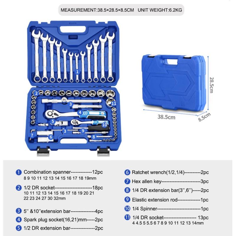 Goldmoon Repair Car Hand Combo Cordless Socket Hardware Tool Set Wrench