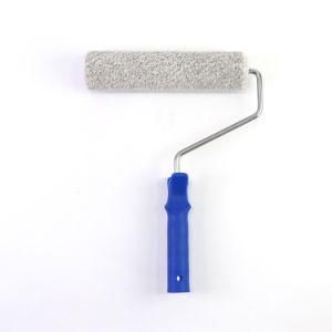 Gray Polyester Fiber Roller Blue Plastic Handle Paint Roller Brush