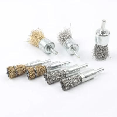 Steel Wire Brush with Handle Stainless Steel Grinding Head for Rust Removal Polishing Panit Decontamination Brush