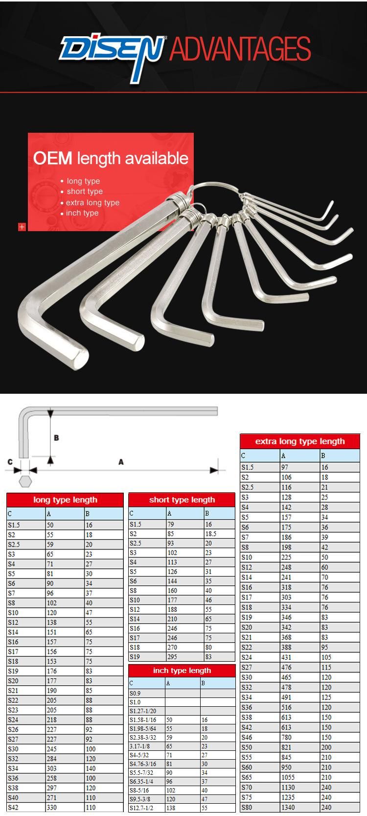 SAE Hex Key with Spring Ring Heat Treatment