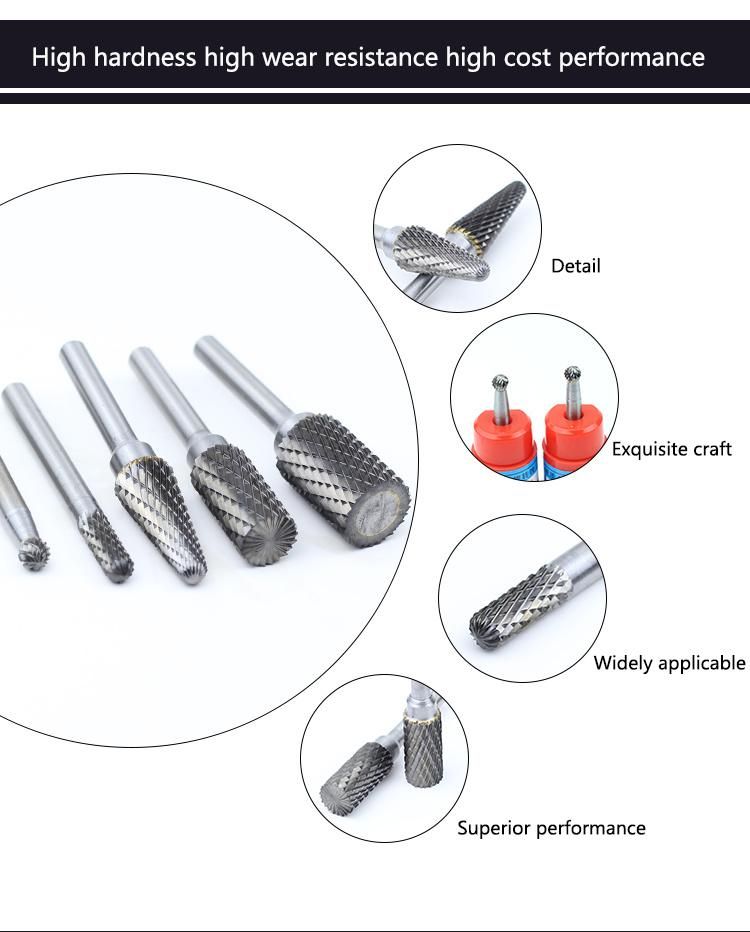 Lx1228m06 Type L Carbide Rotary File High Seed Metal Grinding Tools Alloy Rotary Burrs Router Bit Metal Burrs Removing Tools