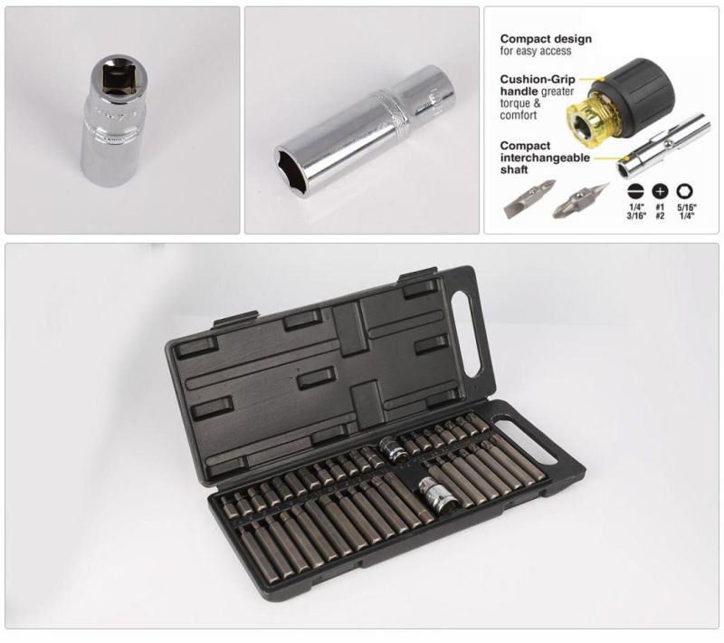 40PCS Screwdriver Bits Set and Socket Hand Tools Set in Plastic Case