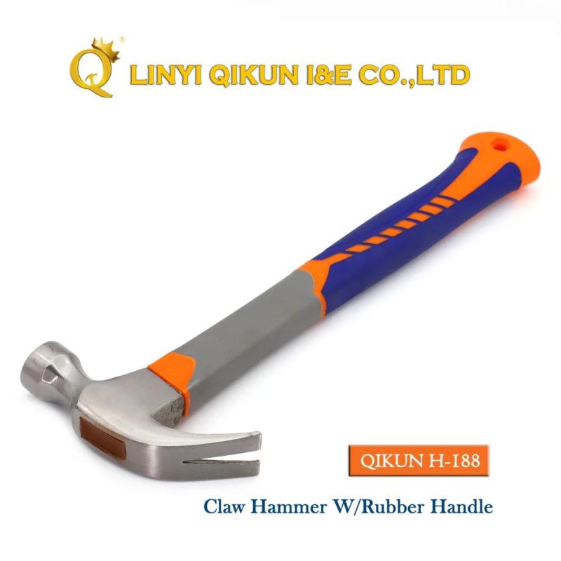 H-184 Construction Hardware Hand Tools American Straight Type Claw Hammer with Wood Handle