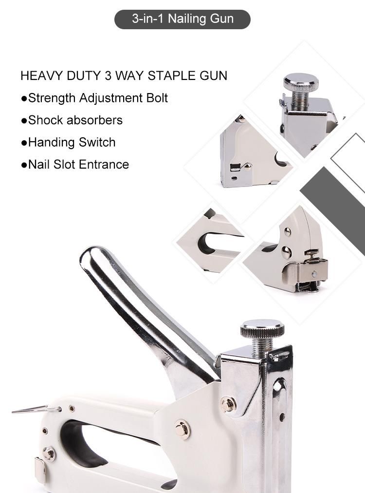 Three-Way Tacker Staple Gun Kit with an Ergonomic Design