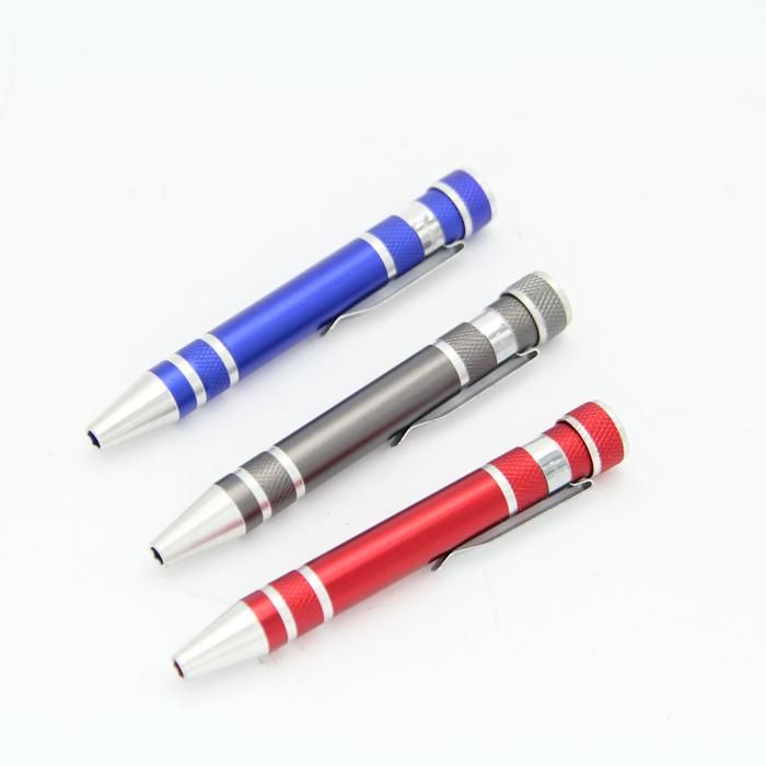 8 in 1 Pocket Pen Shape Screwdriver with 8 Bits