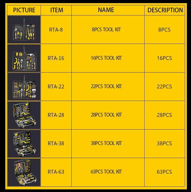 16PCS of Hardware Tool Box for Household Use