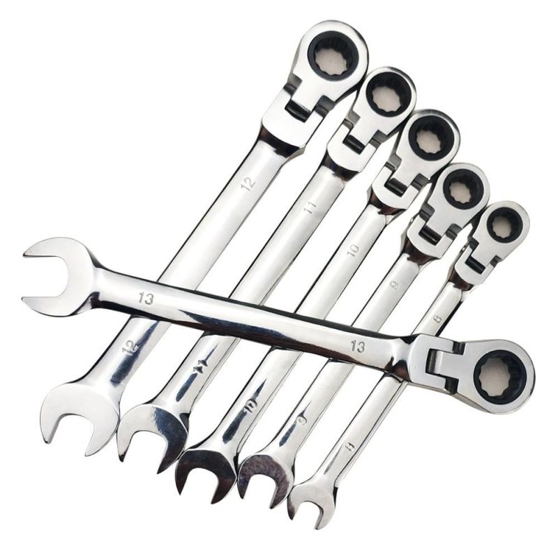 14 Mini M19 Open Long Ratchet Jumbo Wrench Set