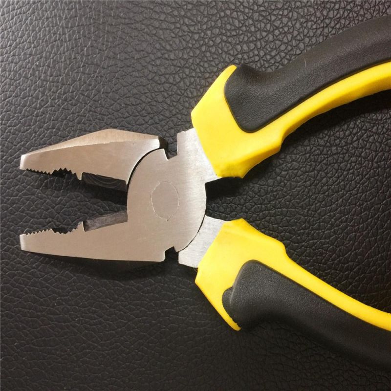 Carbon Steel Combination Cutting Plier with Double Color Handle