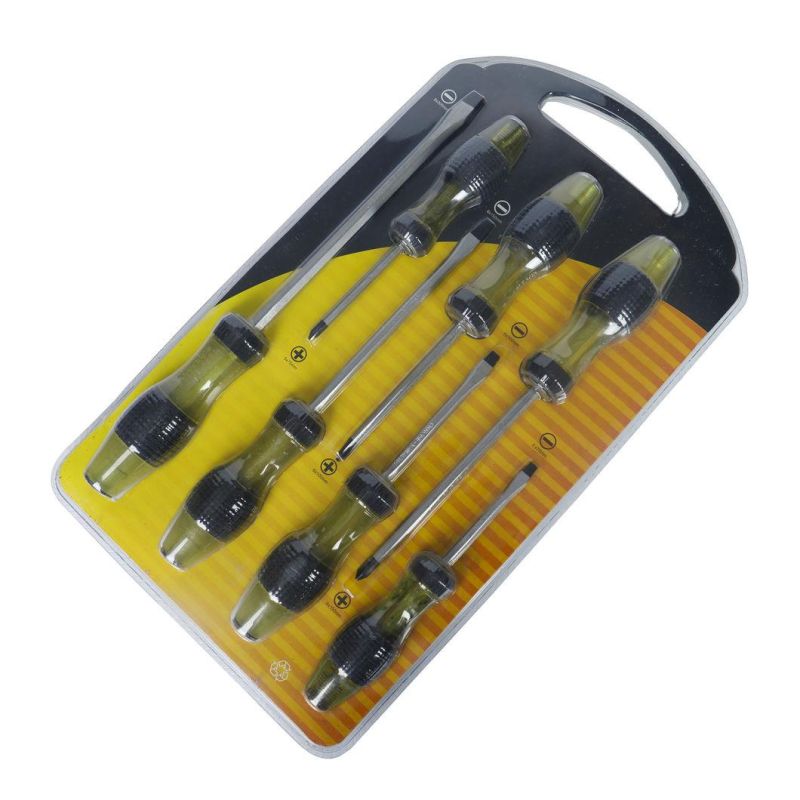 7PCS Go Through Screwdriver Set in Double Blister High Quality Hardware