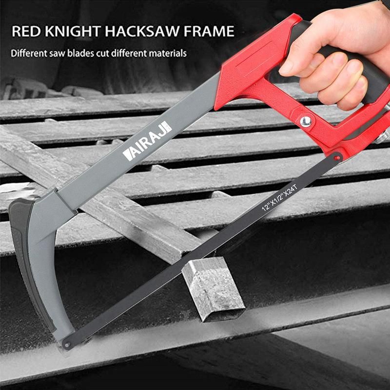 Adjustable Hacksaw Frame Set Tools High-Tension Hacksaw with 10 Hacksaw Blades