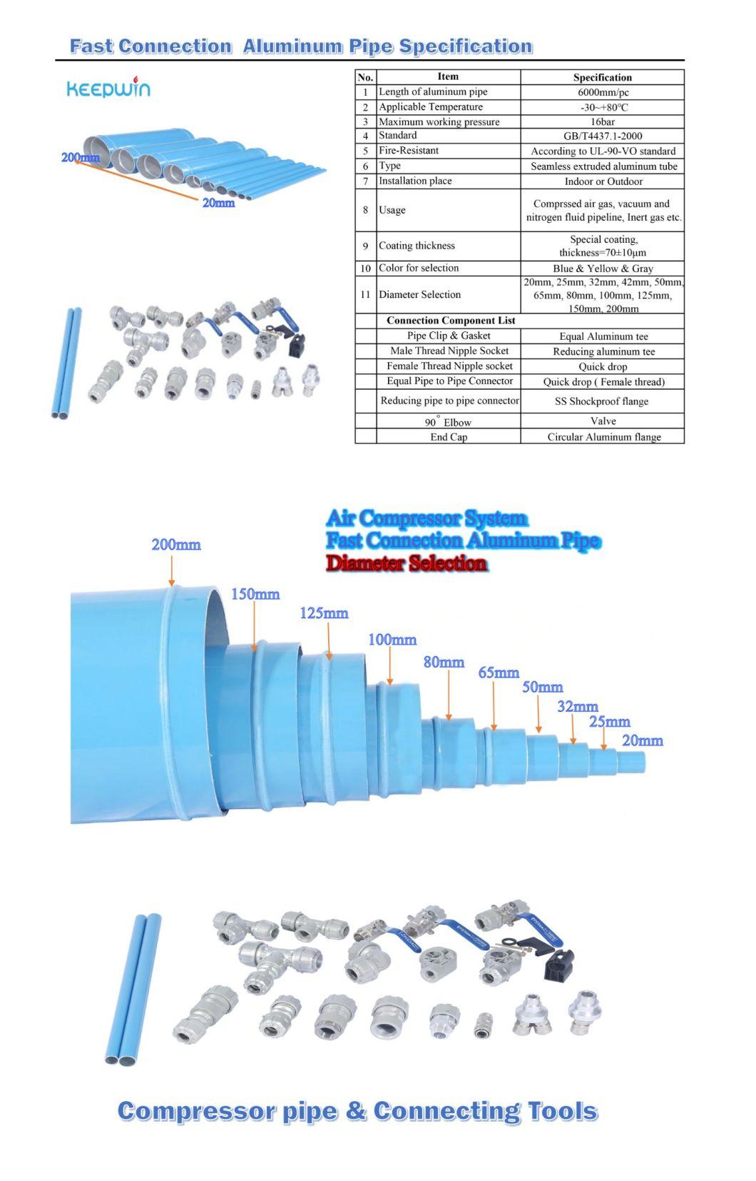 Fast Connection Aluminum Compressed Air Piping System with Hand Tools Pipe Cutter