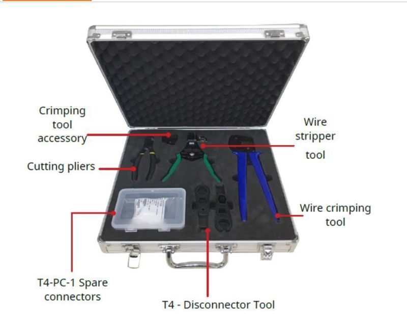 Multifunction Portable T4 Cutting Pliers Wire Stripper Tool PV System Installation Crimping Solar PV Tools Kit