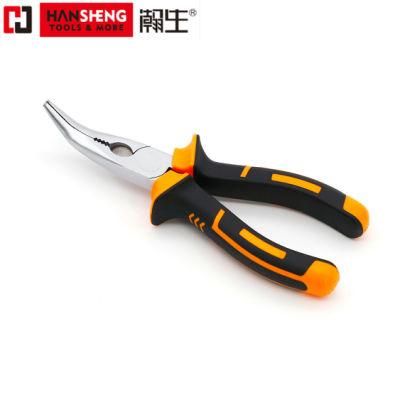 Made of Carbon Steel, Pearl-Nickel Plated, Nickel Plated PVC Handles, German Type, Pliers, Bent Nose Pliers