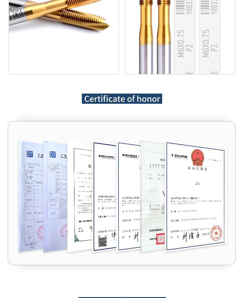 Hsse-M35 JIS with Tin Spiral Pointed Taps M11 M12 M13 M14 M15 M16 M18 M20 M22 Metric Screw Fine Thread Tap