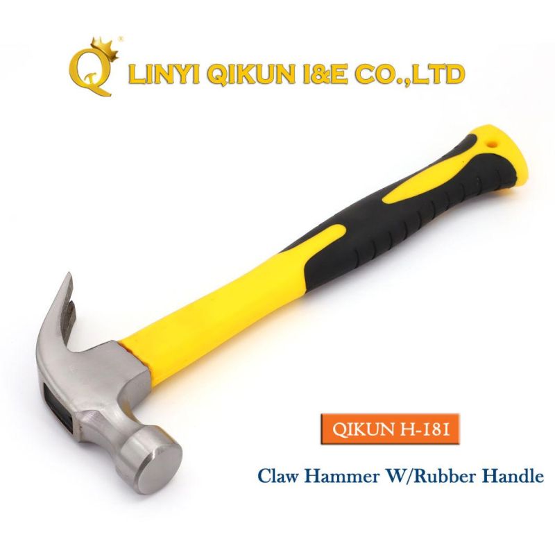 H-176 Construction Hardware Hand Tools American Straight Type Claw Hammer with Plastic Coated Handle