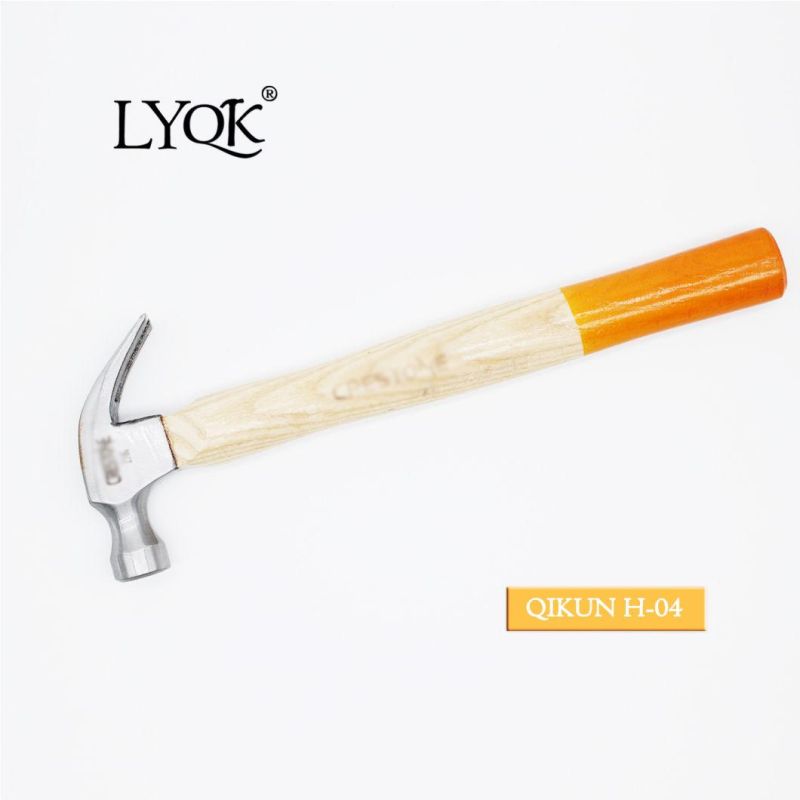 H-02 Construction Hardware Hand Tools American Type Laser-Printed Wooden Handle Claw Hammer