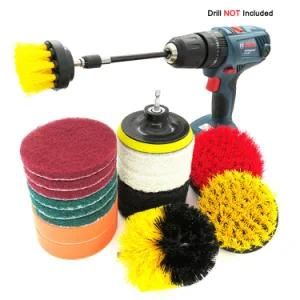 18PCS Yellow Drill Brush Attachment Sets All Purpose Power Scrubber Cleaning Kit