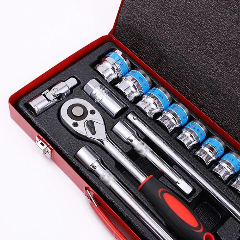 24 PC Ratchet Socket Wrench Set 1/2 Driver Spanner Tool Set for Car Repair