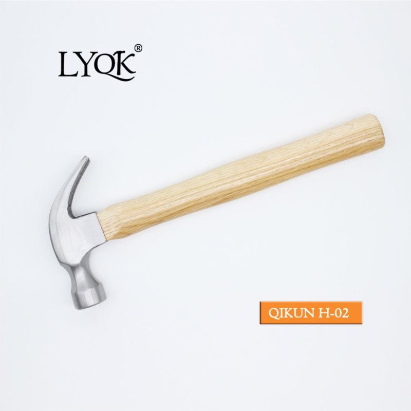 H-02 Construction Hardware Hand Tools American Type Laser-Printed Wooden Handle Claw Hammer