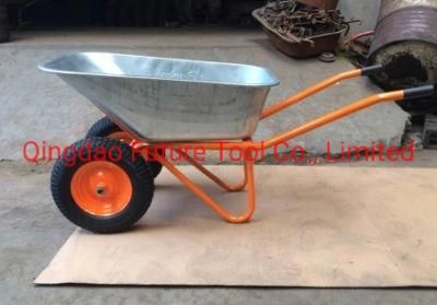 High Quality Russia Model Zinc Tray Two Wheels Wheelbarrow