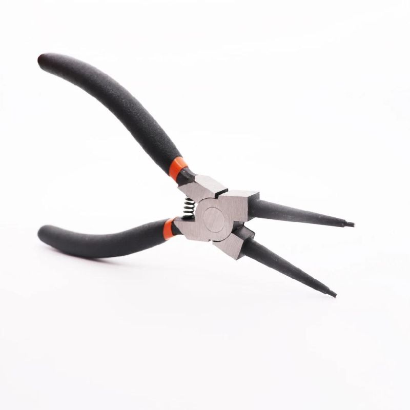 Screw-Thread Steel 180mm Sharp-Nose Pliers with Black PVC Handle